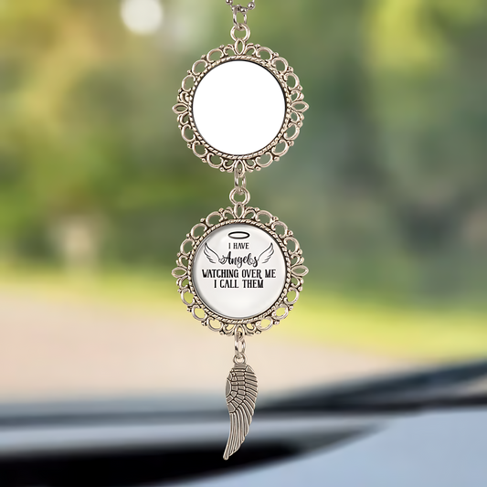 I Have An Angel Watching Over Me - Personalized Photo Car Ornament