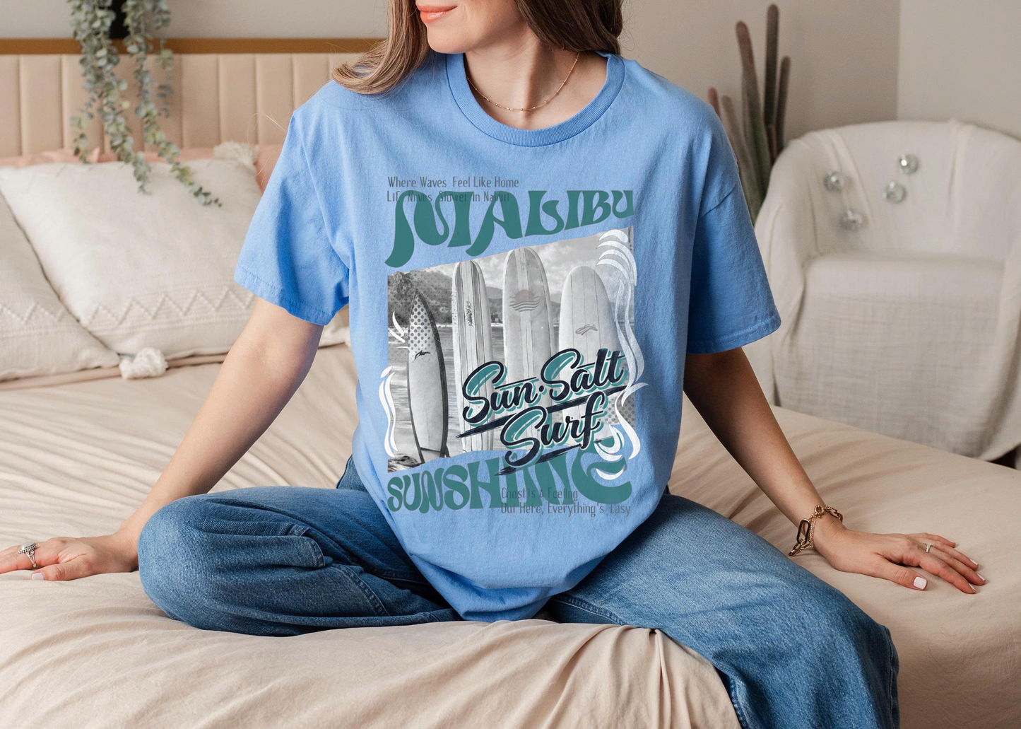 Malibu Sun, Salt & Surf Graphic T-Shirt