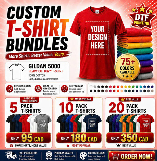 CUSTOM T-SHIRT BUNDLES  - Gildan® 5000
