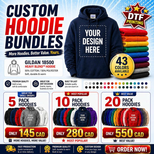 CUSTOM HOODIE BUNDLES - Gildan 18500