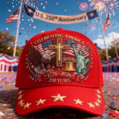 Eagle & Liberty & Cross🎆United States 250th Anniversary Embroidered Cap