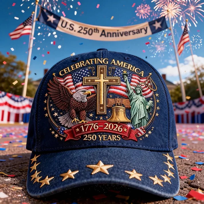 Eagle & Liberty & Cross🎆United States 250th Anniversary Embroidered Cap